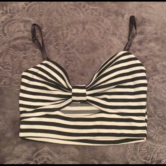 Black & white striped cutout bralette - Picture 1 of 1